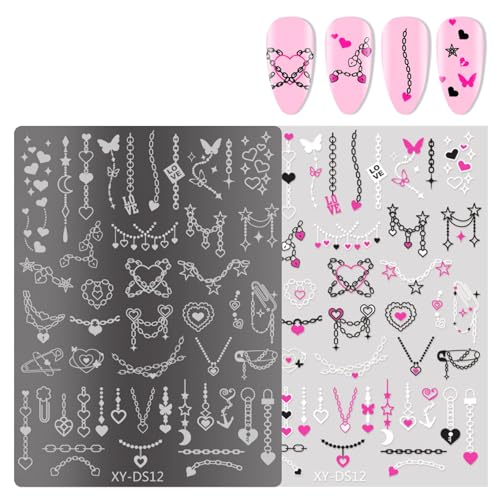 Ksikdeg French Nails Kunst-Stempelplatte, Blumen-Nägel, Stempel, Schablone, Schmetterling, Linien, Maniküre, Schablone, Werkzeug, Nägel, Kunst Ksikdeg French Nails Kunst-Stempelplatte, Blumen-Nägel, Stempel, Schablone, Schmetterling, Linien, Maniküre, Schablone, Werkzeug, Nägel, Kunst von Ksikdeg