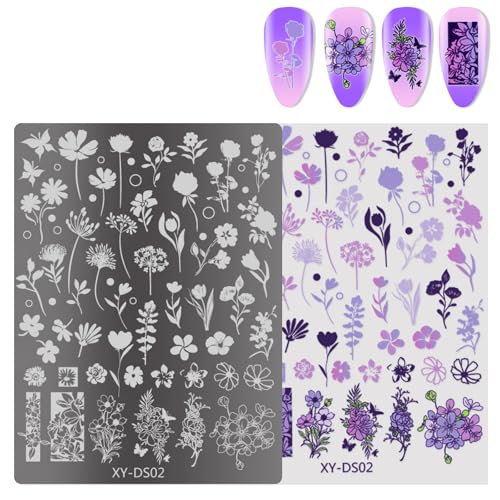 Ksikdeg French Nails Kunst-Stempelplatte, Blumen-Nägel, Stempel, Schablone, Schmetterling, Linien, Maniküre, Schablone, Werkzeug, Nägel, Kunst Ksikdeg French Nails Kunst-Stempelplatte, Blumen-Nägel, Stempel, Schablone, Schmetterling, Linien, Maniküre, Schablone, Werkzeug, Nägel, Kunst von Ksikdeg