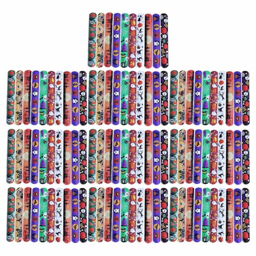 Ksikdeg Halloween-Armbänder, Zubehör, verschiedene Stile, Halloween-Armbänder für Kinder, Partyspaß, 100 Stück Ksikdeg Halloween-Armbänder, Zubehör, verschiedene Stile, Halloween-Armbänder für Kinder, Partyspaß, 100 Stück von Ksikdeg