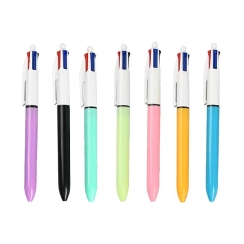 Ksikdeg Mehrfarbiger Kugelschreiber, 4-farbig, einziehbar, 1,0 mm, Grün, Blau, Rötung, Schwarz, Büro, 7 Stück Ksikdeg Mehrfarbiger Kugelschreiber, 4-farbig, einziehbar, 1,0 mm, Grün, Blau, Rötung, Schwarz, Büro, 7 Stück von Ksikdeg