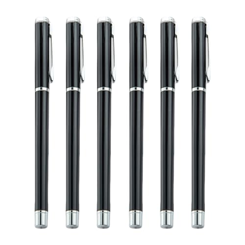 Ksikdeg Metall-Kugelschreiber mit Stiftclip, schnell trocknend, reibungsloses Schreiben, Bürosignierstift, Gäste-Anmeldestift, Schwarz, 6 Stück von Ksikdeg