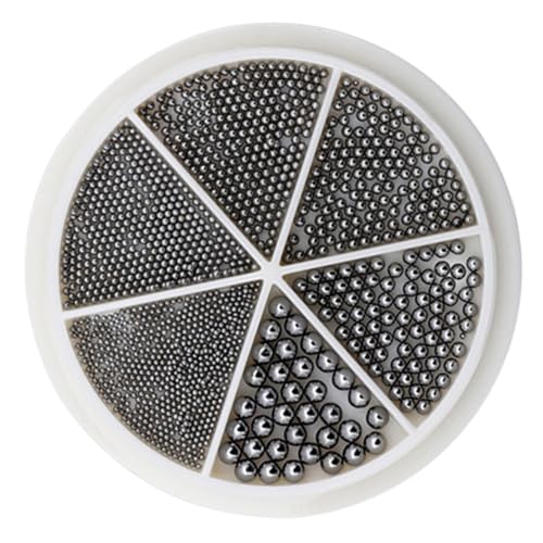 Ksikdeg Metallnägel mit 6 Fächern, goldfarben, silberfarben, Perlen, runde Nägel, Kunst-Anhänger, Maniküre-Zubehör, Nagelkunst von Ksikdeg