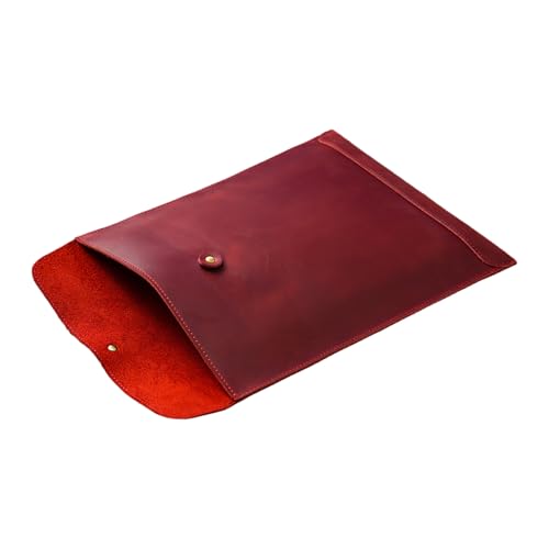 Ksikdeg Multifunktionale Dokumententasche aus PU-Leder mit Kordelverschluss, Laptophülle aus Leder in Briefgröße Ksikdeg Multifunktionale Dokumententasche aus PU-Leder mit Kordelverschluss, Laptophülle aus Leder in Briefgröße von Ksikdeg