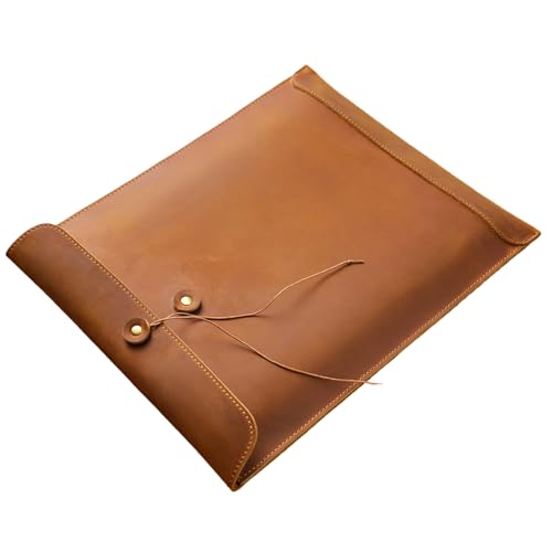 Ksikdeg Multifunktionale Dokumententasche aus PU-Leder mit Kordelverschluss, Laptophülle aus Leder in Briefgröße Ksikdeg Multifunktionale Dokumententasche aus PU-Leder mit Kordelverschluss, Laptophülle aus Leder in Briefgröße von Ksikdeg