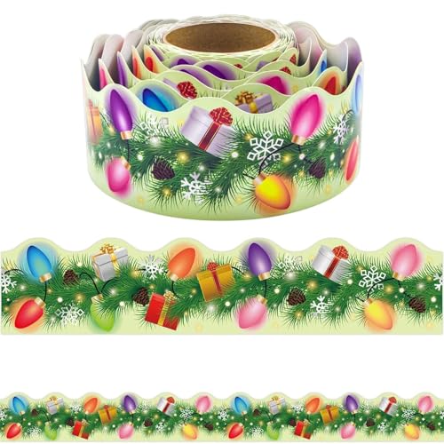 Ksikdeg Pinnwand-Bordüre mit Weihnachtsmotiv, bunte Pinnwand-Bordüre, Schulanfang, Pinnwand-Aufkleber von Ksikdeg