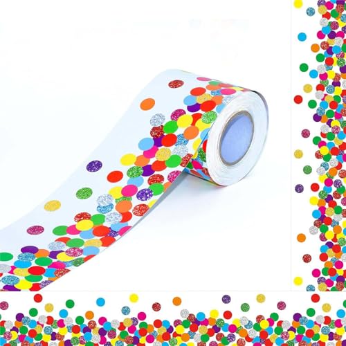 Ksikdeg Pinnwand-Dekoration, Pinnwand, bunte Bordüre, Klassenzimmer, Bulletin-Papierbordüre für Pinnwand, 18 m von Ksikdeg