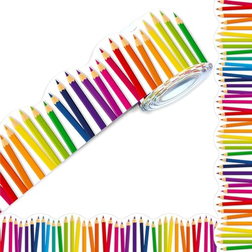 Ksikdeg Pinnwand-Dekoration, Pinnwand, bunte Bordüre, Klassenzimmer, Bulletin-Papierbordüre für Pinnwand, 18 m von Ksikdeg