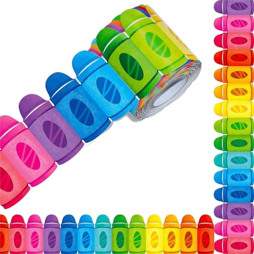 Ksikdeg Pinnwand-Dekoration, Pinnwand, bunte Bordüre, Klassenzimmer, Bulletin-Papierbordüre für Pinnwand, 18 m von Ksikdeg