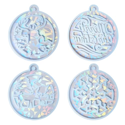 Ksikdeg Set mit 4 Silikonformen für Weihnachtsbaumschmuck, Epoxidharz, Schmuckform, hängende Anhängerformen für den Urlaub Ksikdeg Set mit 4 Silikonformen für Weihnachtsbaumschmuck, Epoxidharz, Schmuckform, hängende Anhängerformen für den Urlaub von Ksikdeg