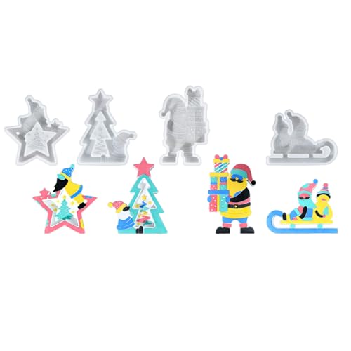 Ksikdeg Silikonformen für Epoxidharz, Kerzen, Gipsdekorationen, Weihnachtsmann, 4 Stück Ksikdeg Silikonformen für Epoxidharz, Kerzen, Gipsdekorationen, Weihnachtsmann, 4 Stück von Ksikdeg
