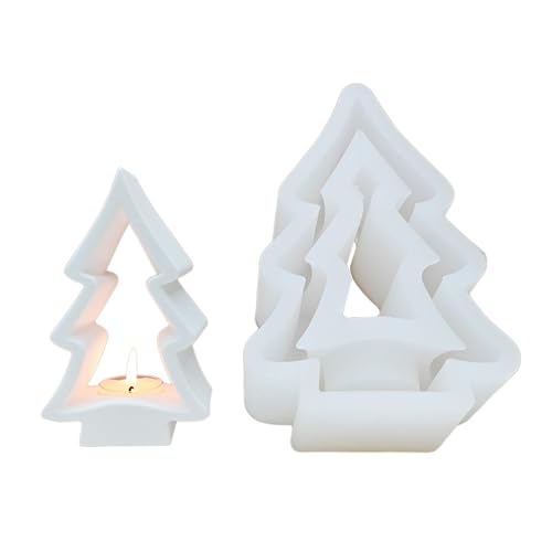 Ksikdeg Silikonformen für Weihnachtsbaum, Kerzenhalter, Epoxidharz, Seife, Kerzenhalter, Formen für Kerzenhalter von Ksikdeg