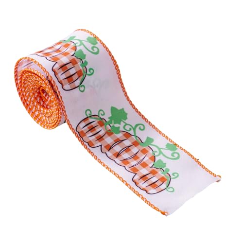 Ksikdeg Thanksgiving-Kürbisband zum Basteln und Verpacken von Herbsternte, Polyester, 4,5 m von Ksikdeg