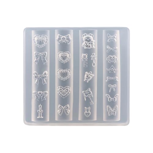 Silikonnägel Kunstform Accessoire Formen Bogenknoten Thema 3D Nägel Dekorative Form Silikon Textur Für Verschiedene Nägeltypen von Ksikdeg