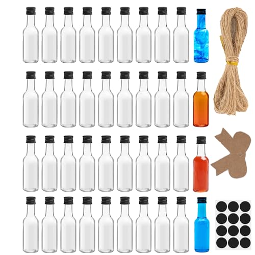 Ksnowqi 40 Stück Kleine Flaschen zum Befüllen 50 ml, Mini Fläschchen Likörflaschen, Shot Flaschen zum Befüllen Kunststoff, Schnapsflaschen mit Schwarzem Deckel für Hochzeiten, Party, Weihnachten Ksnowqi 40 Stück Kleine Flaschen zum Befüllen 50 ml, Mini Fläschchen Likörflaschen, Shot Flaschen zum Befüllen Kunststoff, Schnapsflaschen mit Schwarzem Deckel für Hochzeiten, Party, Weihnachten von Ksnowqi