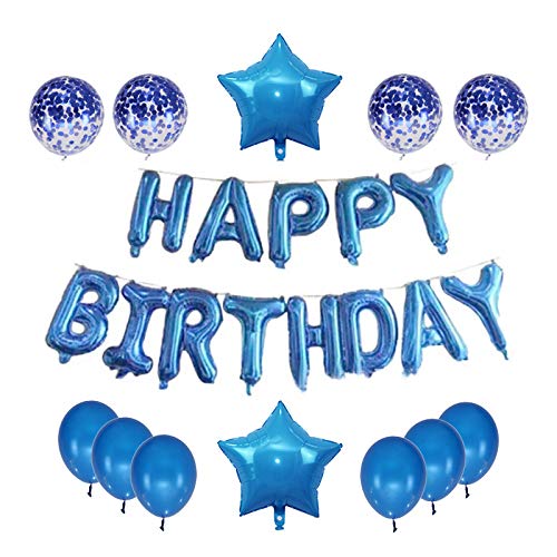 Geburtstagsdeko, Deko Geburtstag, Party Dekorationen Thema Geburtstag Luftballon Set mit Folienballon Happy Birthday Banner Latexballon für Geburtstag Dekorationen von Ksopsdey
