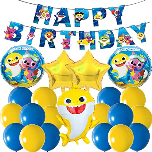 “Ksopsdey Baby Shark Birthday Decorations for Kids, Baby Shark Balloons, Baby Shark Foil Balloons, Baby Shark Birthday Banners, Shark Theme Party Decor von Ksopsdey