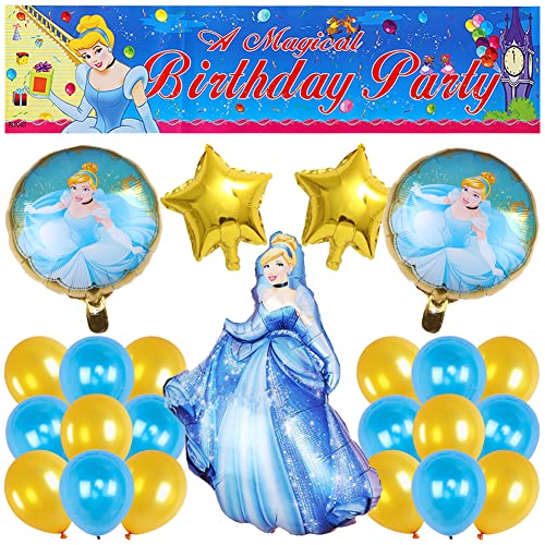 Princess Luftballons, Princess Geburtstagsparty Ballon, Princess Banner, Folienballons, Latexballon, Kindergeburtstag Deko, 26Pcs Party Supplies Für Geburtstag Dekoration von Ksopsdey