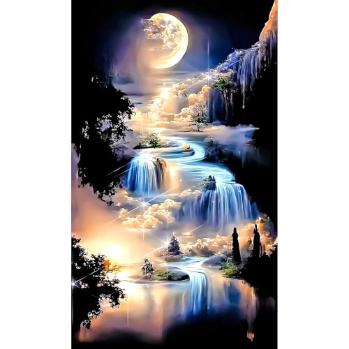 Kssvzz Diamond Painting Erwachsene, Mondbeschienener Fluss 5D Diamant Painting Bilder, DIY Diamond Art Kits, Full Diamant Malerei für Home Wand Décor 30 x 40 CM Kssvzz Diamond Painting Erwachsene, Mondbeschienener Fluss 5D Diamant Painting Bilder, DIY Diamond Art Kits, Full Diamant Malerei für Home Wand Décor 30 x 40 CM von Kssvzz