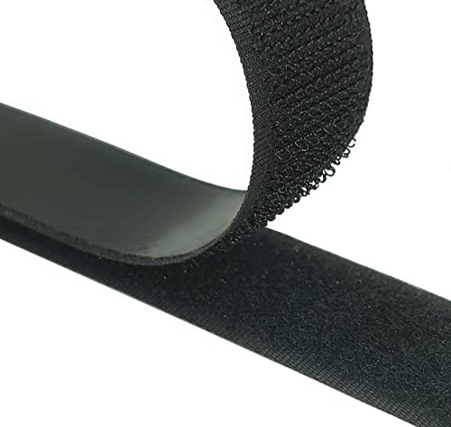 Klettband Selbstklebend, Klettverschluss selbstklebend doppelseitig, in schwarz Klettband Selbstklebend Extra Stark Länge, Breite, Farbe wählbar (schwarz, 20 mm x 25 m) von Kstar