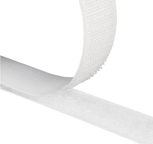 Klettband Set stark selbstklebend I Hakenband + Flauschband I Farbe & Breite & Länge wählbar (weiß, 16 mm x 25 m) von Kstar