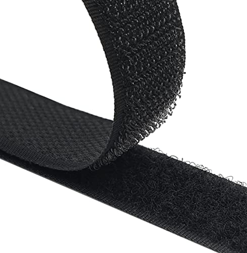 Kstar Klettband Set zum Nähen, aufnähen Flauschband + Hakenband Farbe & Größe wählbar (schwarz, 100 mm x 1 m) von Kstar