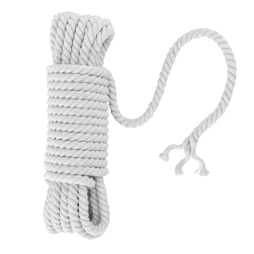 Ksvaye Baumwollkordel 10mm x 10 m Baumwollseil Weiß Dicke Kordel Macrame Cord Baumwollschnur Makramee Garn 10mm Seil für DIY Handwerk Basteln Hängepflanze Traumfänger Hochzeitsbogen von Ksvaye