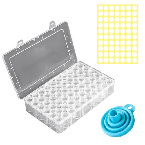 Ksvaye Diamond Painting Aufbewahrungsbox mit 60 Gläser, Perlen Aufbewahrungsbox mit Trichtern und Stickers, Diamond Painting Organizer Zubehör für Diamant Painting Bilder Steine Samen Schmuck Strass Ksvaye Diamond Painting Aufbewahrungsbox mit 60 Gläser, Perlen Aufbewahrungsbox mit Trichtern und Stickers, Diamond Painting Organizer Zubehör für Diamant Painting Bilder Steine Samen Schmuck Strass von Ksvaye