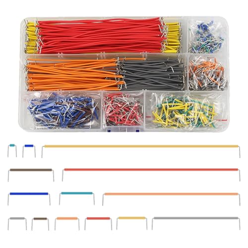 840 Stück Breadboard Jumper Wire Set, Elektronik Steckbrett Steckbrücken Drahtbrücken Kit für Schaltungslöten, Male zu Male Kabel mit 14 verschiedenen Längen, Inklusive Kunststoff-Sortierbox 840 Stück Breadboard Jumper Wire Set, Elektronik Steckbrett Steckbrücken Drahtbrücken Kit für Schaltungslöten, Male zu Male Kabel mit 14 verschiedenen Längen, Inklusive Kunststoff-Sortierbox von Ksywydu