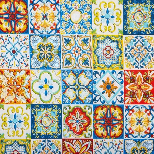 Kt KILOtela - Bedruckter Canvas-Stoff, Dekoration, Tapisserie, Kissen, Vorhänge, Tagesdecken, Taschen, Tischdecken, Bastelarbeiten, 100 cm Länge x 280 cm Breite, Mosaik, Coppola, Rot - 1 Meter Kt KILOtela - Bedruckter Canvas-Stoff, Dekoration, Tapisserie, Kissen, Vorhänge, Tagesdecken, Taschen, Tischdecken, Bastelarbeiten, 100 cm Länge x 280 cm Breite, Mosaik, Coppola, Rot - 1 Meter von Kt KILOtela