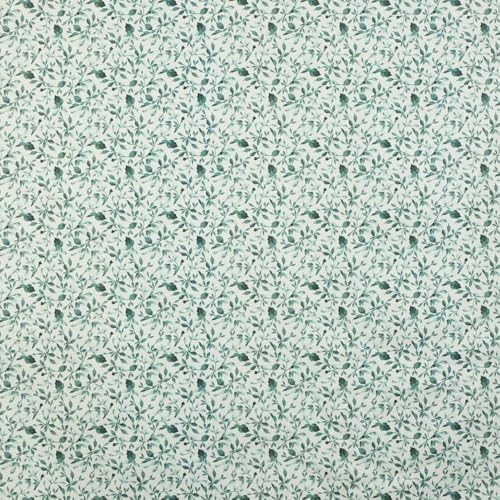 Kt KILOtela - Bedruckter Leinenstoff, Dekoration, Polster, Kissen, Taschen, 100 cm Länge x 280 cm Breite, Fabrizia, Blumen, Blätter, Grün, 1 Meter von Kt KILOtela