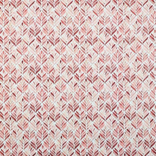Kt KILOtela - Bedruckter Leinenstoff, Dekoration, Polster, Kissen, Taschen, 100 cm Länge x 280 cm Breite, Fabrizia, geometrisch, Rosa, 1 Meter von Kt KILOtela
