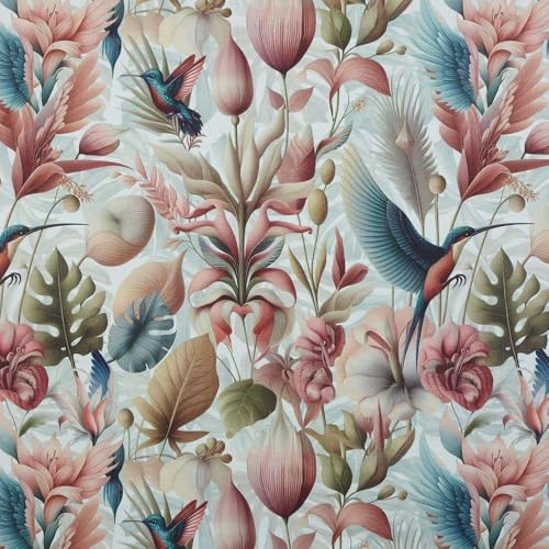 Kt KILOtela - Bedruckter Leinenstoff, Dekoration, Polster, Kissen, Vorhänge, Tagesdecken, Taschen, 100 cm Länge x 280 cm Breite, Avis, Vögel, Kolibri, Rosa, Blau, 1 Meter Kt KILOtela - Bedruckter Leinenstoff, Dekoration, Polster, Kissen, Vorhänge, Tagesdecken, Taschen, 100 cm Länge x 280 cm Breite, Avis, Vögel, Kolibri, Rosa, Blau, 1 Meter von Kt KILOtela