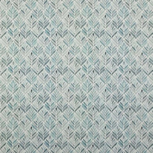 Kt KILOtela - Bedruckter Leinenstoff, Dekoration, Polster, Kissen, Vorhänge, Tagesdecken, Taschen, Bastelarbeiten, 100 cm Länge x 280 cm Breite, Kanako, Fischgrätenmuster, Blau, Grau, 1 Meter von Kt KILOtela