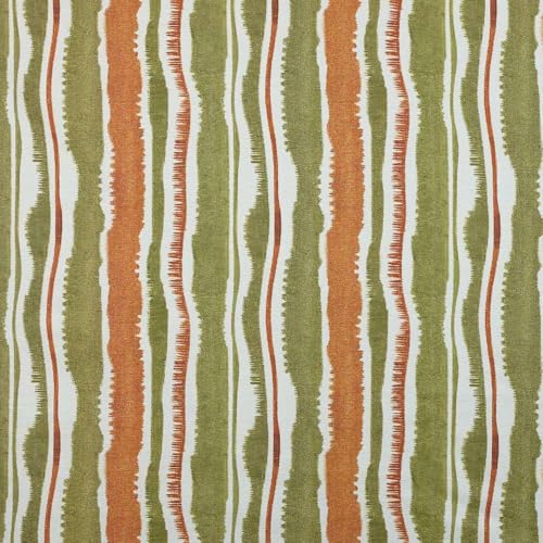 Kt KILOtela - Bedruckter Leinenstoff, Dekoration, Polster, Kissen, Vorhänge, Tagesdecken, Taschen, Basteln, 100 cm Länge x 280 cm Breite, Nihal, geometrisch, Orange, Braun, 1 Meter von Kt KILOtela