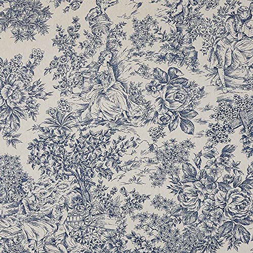 Kt KILOtela - Bedruckter Leinenstoff, Dekoration, Polsterung, Kissen, Tischdecken, Taschen, Basteln, 100 cm Länge x 280 cm Breite, Romantisch, Landschaft, Toile de Jouy, Blau, Ecru ─ 1 Meter Kt KILOtela - Bedruckter Leinenstoff, Dekoration, Polsterung, Kissen, Tischdecken, Taschen, Basteln, 100 cm Länge x 280 cm Breite, Romantisch, Landschaft, Toile de Jouy, Blau, Ecru ─ 1 Meter von Kt KILOtela