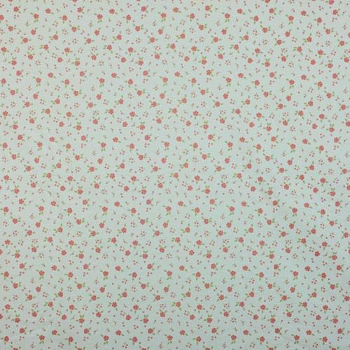 Kt KILOtela - Bedruckter Leinenstoff, Dekoration, Tapisserie, Kissen, Vorhänge, Tagesdecken, Taschen, 100 cm Länge x 280 cm Breite, Adelina, Blumen, Rosa, Grün, 1 Meter von Kt KILOtela