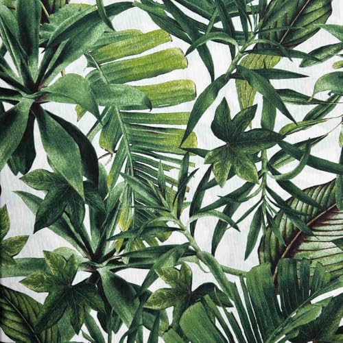 Kt KILOtela - Bedruckter Leinenstoff, Dekoration, Tapisserie, Kissen, Vorhänge, Tagesdecken, Tischdecken, Taschen, Bastelarbeiten, 100 cm lang x 280 cm breit, botanisch, tropisch, Blätter, Grün, 1 Kt KILOtela - Bedruckter Leinenstoff, Dekoration, Tapisserie, Kissen, Vorhänge, Tagesdecken, Tischdecken, Taschen, Bastelarbeiten, 100 cm lang x 280 cm breit, botanisch, tropisch, Blätter, Grün, 1 von Kt KILOtela