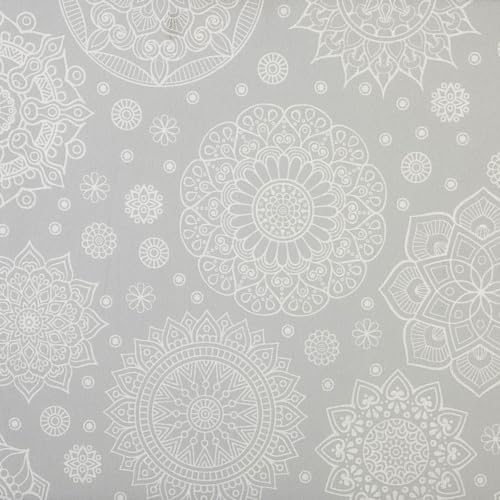 Kt KILOtela - Bedruckter Leinwandstoff, Dekoration, Polster, Kissen, Vorhänge, Tagesdecken, Taschen, Tischdecken, Basteln, 100 cm Länge x 280 cm Breite, Mandalas, London, Grau, 1 Meter Kt KILOtela - Bedruckter Leinwandstoff, Dekoration, Polster, Kissen, Vorhänge, Tagesdecken, Taschen, Tischdecken, Basteln, 100 cm Länge x 280 cm Breite, Mandalas, London, Grau, 1 Meter von Kt KILOtela
