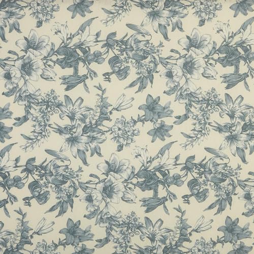 Kt KILOtela - Bedruckter Leinwandstoff, Dekoration, Polster, Kissen, Vorhänge, Tischdecken, Breite 280 cm, Länge wählbar 50 in 50 cm, Blumen, Corso, Blau, Beige Kt KILOtela - Bedruckter Leinwandstoff, Dekoration, Polster, Kissen, Vorhänge, Tischdecken, Breite 280 cm, Länge wählbar 50 in 50 cm, Blumen, Corso, Blau, Beige von Kt KILOtela