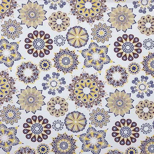 Kt KILOtela - Bedruckter Leinwandstoff, Dekoration, Tapisserie, Kissen, Vorhänge, Bettdecken, Taschen, Tischdecken, 100 cm Länge x 280 cm Breite, Mandalas, Gelb, Blau, Braun - 1 Meter Kt KILOtela - Bedruckter Leinwandstoff, Dekoration, Tapisserie, Kissen, Vorhänge, Bettdecken, Taschen, Tischdecken, 100 cm Länge x 280 cm Breite, Mandalas, Gelb, Blau, Braun - 1 Meter von Kt KILOtela