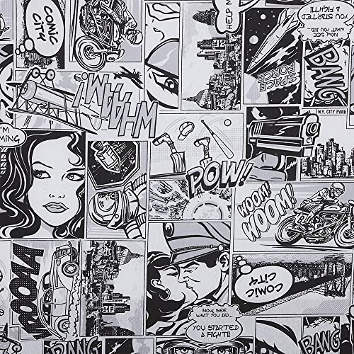 Kt KILOtela - Canvas Dekostoff, Home-Accessoires, Dekorationen, Tischdecken, Vorhänge, Kissen, Vorhänge, Taschen, Basteln, 100 cm Länge x 280 cm Breite, Comic, Schwarz, Weiß - 1 Meter Kt KILOtela - Canvas Dekostoff, Home-Accessoires, Dekorationen, Tischdecken, Vorhänge, Kissen, Vorhänge, Taschen, Basteln, 100 cm Länge x 280 cm Breite, Comic, Schwarz, Weiß - 1 Meter von Kt KILOtela