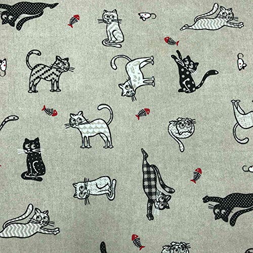 Kt KILOtela - Canvas Dekostoff, Home-Accessoires, Dekorationen, Tischdecken, Vorhänge, Kissen, Vorhänge, Taschen, Basteln, 100 cm Länge x 280 cm Breite, Katzen, Schwarz, Weiß, Rot – 1 Meter Kt KILOtela - Canvas Dekostoff, Home-Accessoires, Dekorationen, Tischdecken, Vorhänge, Kissen, Vorhänge, Taschen, Basteln, 100 cm Länge x 280 cm Breite, Katzen, Schwarz, Weiß, Rot – 1 Meter von Kt KILOtela