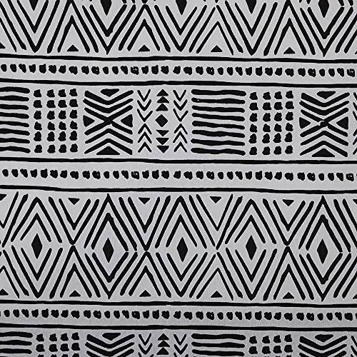Kt KILOtela - Canvas Dekostoff, Home-Accessoires, Leichte Polsterung, Tischdecken, Kissen, Vorhänge, Taschen, 100 cm Länge x 280 cm Breite, Geometrisch Ethnisch, Schwarz, Weiß - 1 Meter Kt KILOtela - Canvas Dekostoff, Home-Accessoires, Leichte Polsterung, Tischdecken, Kissen, Vorhänge, Taschen, 100 cm Länge x 280 cm Breite, Geometrisch Ethnisch, Schwarz, Weiß - 1 Meter von Kt KILOtela