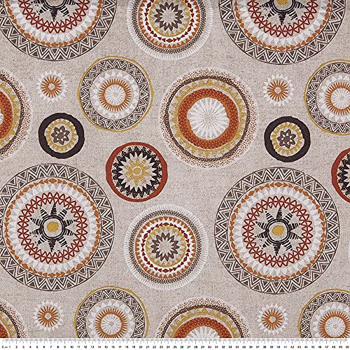 Kt KILOtela - Canvas Dekostoff, Home-Accessoires, Leichte Polsterung, Tischdecken, Kissen, Vorhänge, Taschen, 100 cm Länge x 280 cm Breite, Mandalas, Braun, Mehrfarbig - 1 Meter Kt KILOtela - Canvas Dekostoff, Home-Accessoires, Leichte Polsterung, Tischdecken, Kissen, Vorhänge, Taschen, 100 cm Länge x 280 cm Breite, Mandalas, Braun, Mehrfarbig - 1 Meter von Kt KILOtela