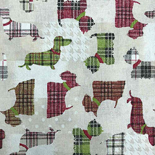 Kt KILOtela - Canvas Dekostoff, Home-Accessoires, Tischdecken, Kissen, Vorhänge, Taschen, 280 cm Breite, Meterware ab 0,5 m, Preis Gilt für 0,5 m, Hunde, Rot, Grün Kt KILOtela - Canvas Dekostoff, Home-Accessoires, Tischdecken, Kissen, Vorhänge, Taschen, 280 cm Breite, Meterware ab 0,5 m, Preis Gilt für 0,5 m, Hunde, Rot, Grün von Kt KILOtela