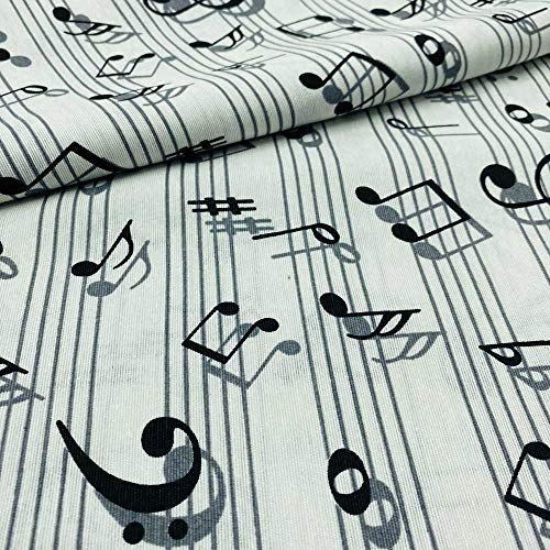 Kt KILOtela - Canvas Dekostoff, Home-Accessoires, Tischdecken, Kissen, Vorhänge, Taschen, Stück: 100 cm Länge x 280 cm Breite, Daube, Musiknoten, Schwarz, Grau - 1 Meter Kt KILOtela - Canvas Dekostoff, Home-Accessoires, Tischdecken, Kissen, Vorhänge, Taschen, Stück: 100 cm Länge x 280 cm Breite, Daube, Musiknoten, Schwarz, Grau - 1 Meter von Kt KILOtela