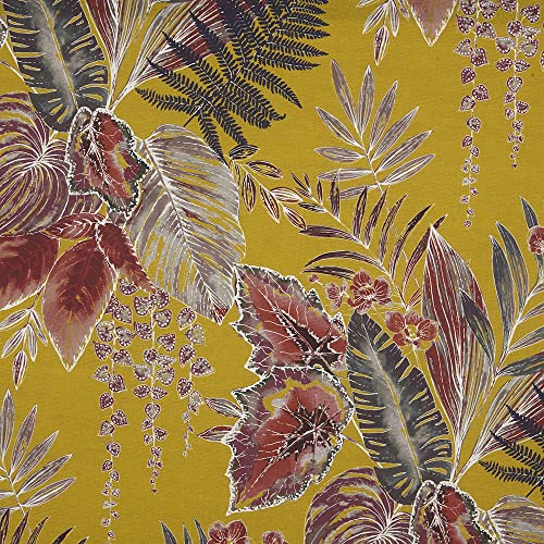 Kt KILOtela - Dekostoff Halbpanama, Digitaldruck, Bio-Baumwolle, Leichte Bezüge, Kissen, Tischdecken, Gardinen, Vorhänge, 100 cm Länge x 280 cm Breite, Coleos Night, Botanik, Senfgelb - 1 Meter Kt KILOtela - Dekostoff Halbpanama, Digitaldruck, Bio-Baumwolle, Leichte Bezüge, Kissen, Tischdecken, Gardinen, Vorhänge, 100 cm Länge x 280 cm Breite, Coleos Night, Botanik, Senfgelb - 1 Meter von Kt KILOtela