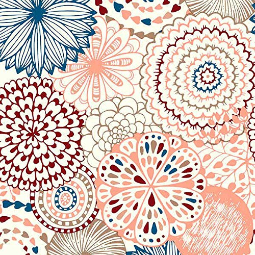 Kt KILOtela - Digitaldruck Leinenstoff - Patchwork 300 cm Länge x 280 cm Breite | Mandala Blumen - Granat, Blau, Rosa - 3 Meter Kt KILOtela - Digitaldruck Leinenstoff - Patchwork 300 cm Länge x 280 cm Breite | Mandala Blumen - Granat, Blau, Rosa - 3 Meter von Kt KILOtela