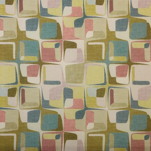 Kt KILOtela - Digitaler bedruckter Canvas-Stoff, Dekoration, Tapisserie, Kissen, Vorhänge, Tagesdecken, Taschen, Tischdecken, Breite 280 cm, Länge wählbar 50 in 50 cm, geometrisch, Koralle von Kt KILOtela