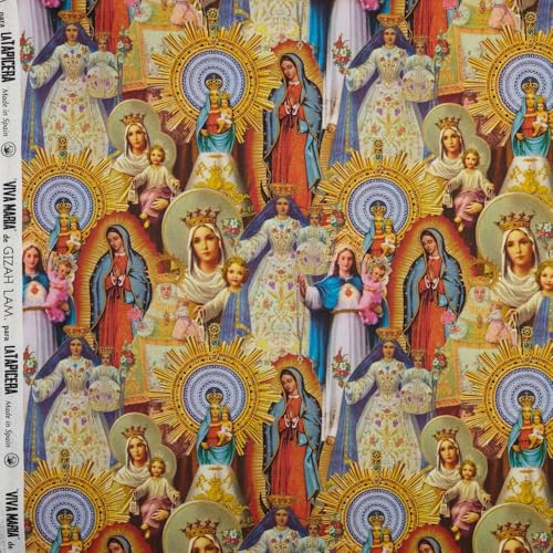 Kt KILOtela - Digitaler bedruckter Canvas-Stoff, Half Panama, Bio-Baumwolle, Dekoration, Tapisserie, Kissen, Vorhänge, Tagesdecken, Tischdecken, 100 x 280 cm, Viva Mary, 1 Meter Kt KILOtela - Digitaler bedruckter Canvas-Stoff, Half Panama, Bio-Baumwolle, Dekoration, Tapisserie, Kissen, Vorhänge, Tagesdecken, Tischdecken, 100 x 280 cm, Viva Mary, 1 Meter von Kt KILOtela